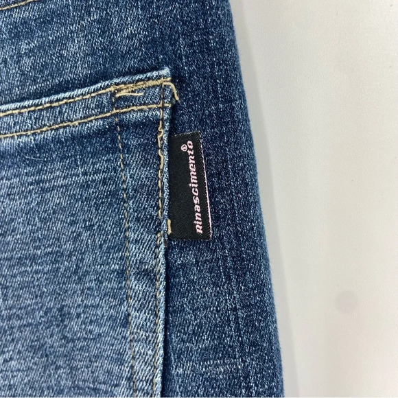 Rinascimento Italian Designer Rhinestone Denim Jeans Size 28 Small - Picture 9 of 13